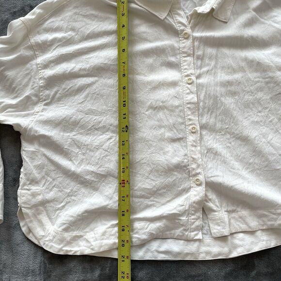 Madewell Lusterweave Hartfield Crop Shirt in Lighthouse White Womens Size XL - Picture 8 of 10
